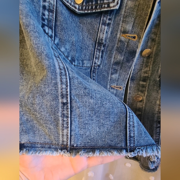 EUC Puff sleeve denim crop jean jacket 3XL - Picture 6 of 10